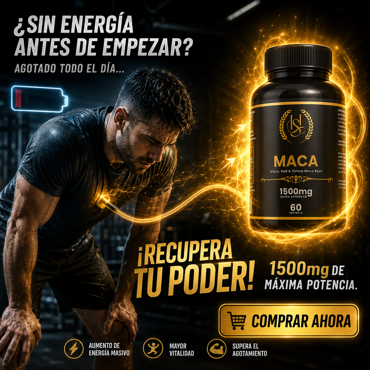 Maca Negra En Softgels Satoomi - Frente
