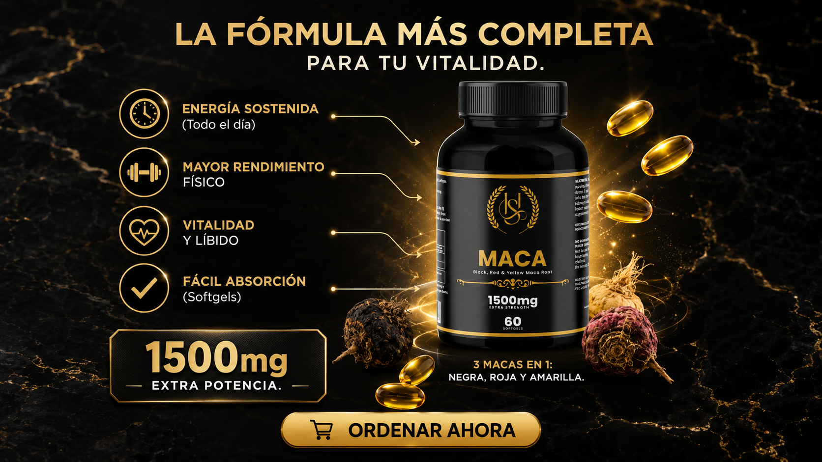 Maca Negra En Softgels Satoomi - Ingredientes